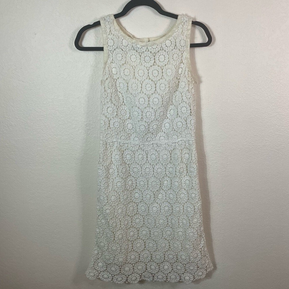Dolce &‎ Gabbana Macrame Lace Dress Ivory White size 42 Cotton Blend